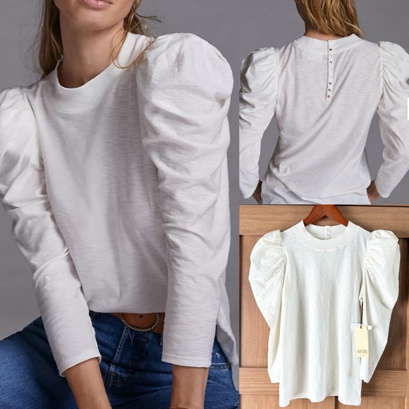 Nation LTD Tops - NWT Nation LTD. Anthropologie Zeta Puff-Sleeved Top size Small